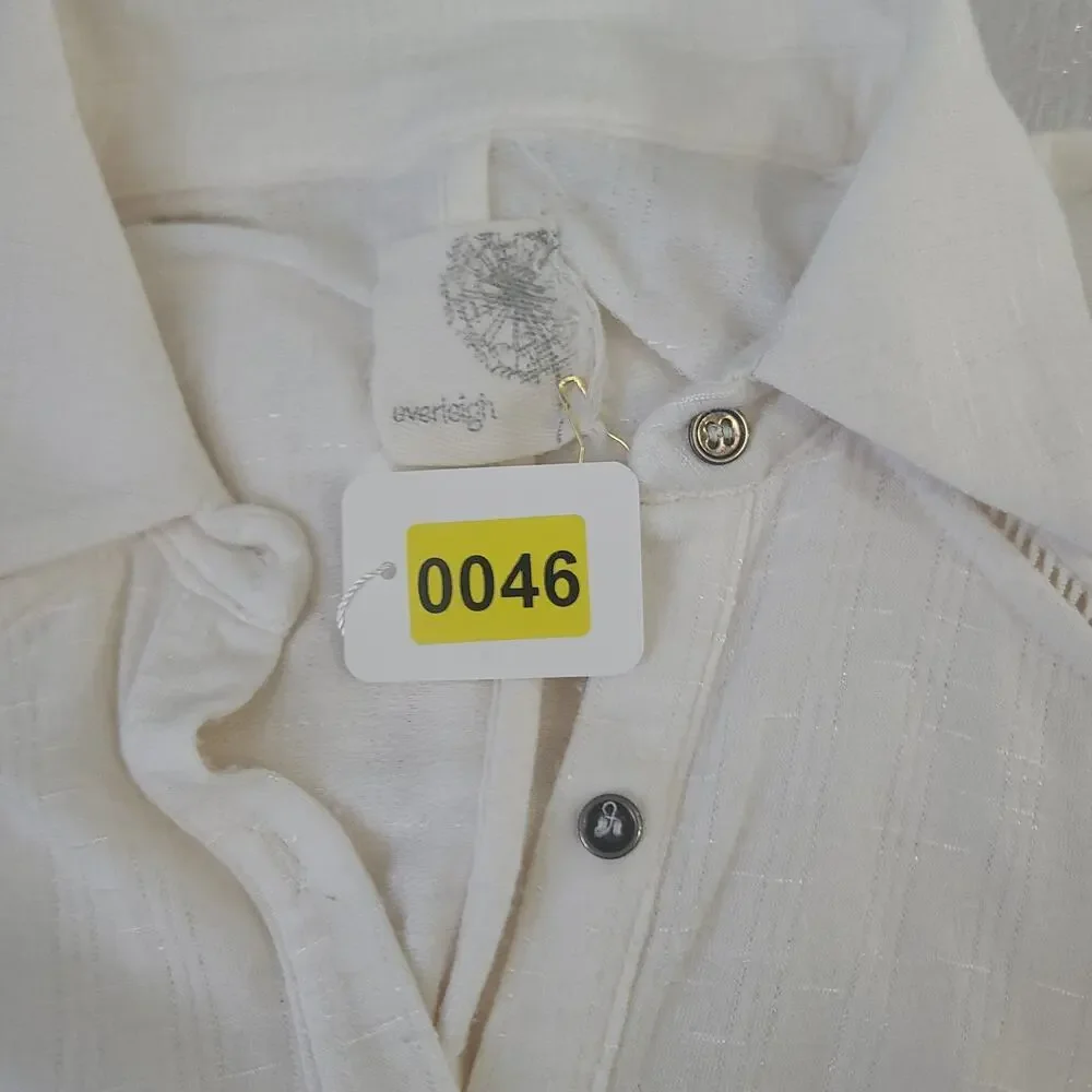 Everleigh poplin sleeveless tunic women's Ivory down top Size Petite small - Picture 8 of 8